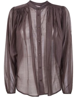 Twinset Sheer Oversized Voile Shirt - Brown