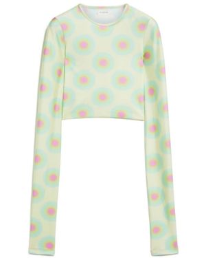 Sportmax All-Over Patterned Long-Sleeved Top - Green