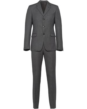 Prada Single-Breasted Wool Suit - Gray