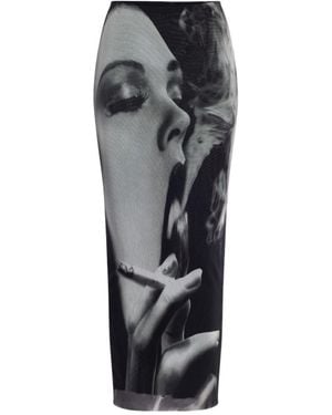 Jean Paul Gaultier Midi Pencil Skirt - Grey