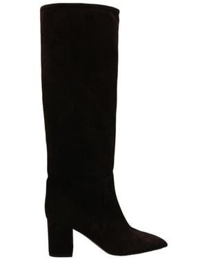 Paris Texas Anja Suede Pointed-Toe Boots - Black