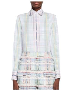 Thom Browne Checked Seersucker Shirt - White