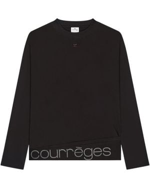 Courreges Logo Long-Sleeve T-Shirt - Black