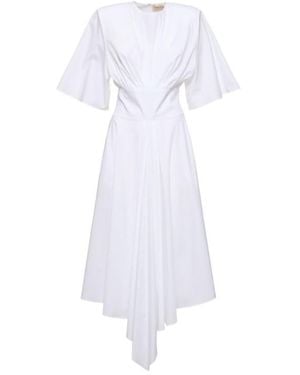 Alexandre Vauthier Short-Sleeved Horn Dress - White