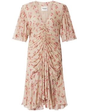 Isabel Marant Isabel Marant Étoile Short Sleeve V-Neck Dress - Pink