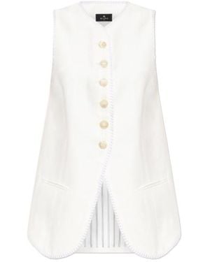 Etro Button-Up Vest - White