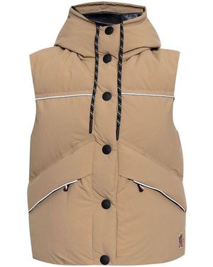 Moncler Sleeveless Hooded Down Jacket - Natural