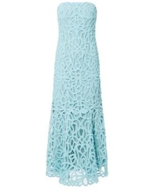 Jonathan Simkhai Lace Guipure Cotton-Blend Bustier Dress - Blue