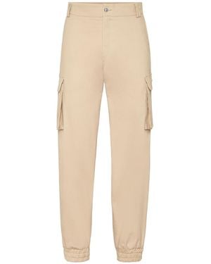Philipp Plein Logo-Plaque Cargo Trousers - Natural