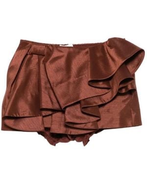 ShuShu/Tong Ruffled Mini Skirt - Brown