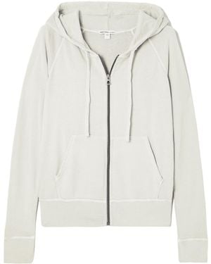 James Perse French Cotton-Terry Hoodie - White