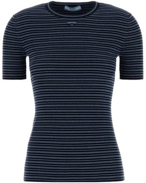 Prada Short-Sleeved Knitwear - Blue