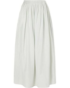 Loulou de Saison Naya Gathered Cotton And Silk-Blend Maxi Skirt - White