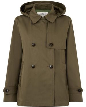 Herno Hooded Short Trench Coat - Green