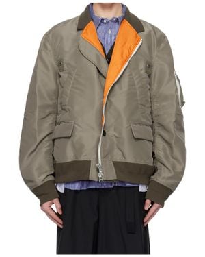 Sacai Classic-Collar Bomber Jacket - Grey