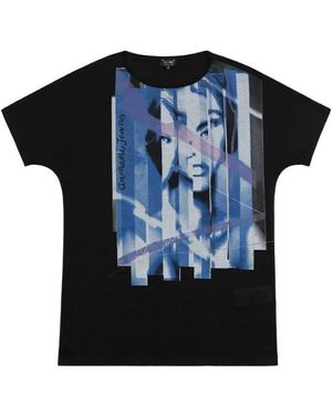 Armani Jeans Printed T-Shirt With Round Neck - Black