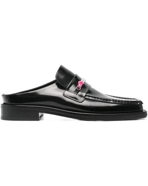 Martine Rose Bead Chain Leather Loafers - Black