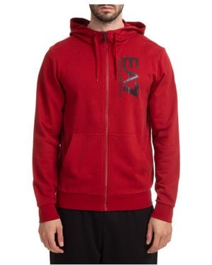 EA7 Logo Hooded Casual Jacket - Red