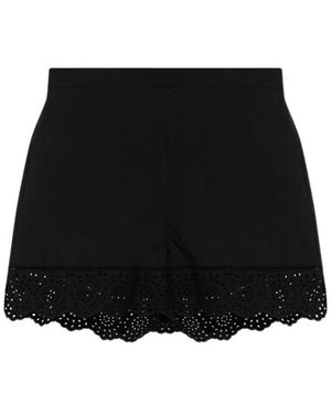 By Malene Birger Lace-Trim Mini Shorts - Black