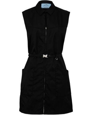 Prada Sleeveless Shirt Mini Dress - Black