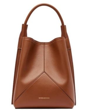 Victoria Beckham Victoria Medium Leather Bucket Bag - Brown