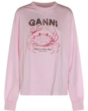 Ganni Graphic Print Sweatshirt - Pink