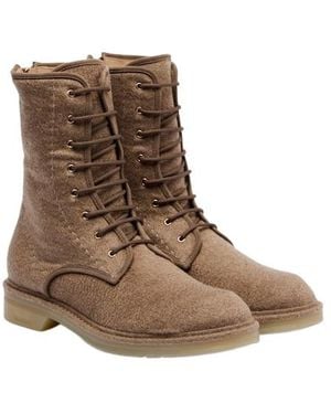 Max Mara Cashmere Combat Boots - Brown