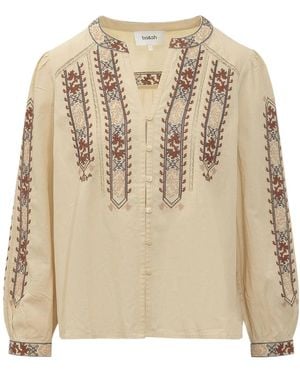 Ba&sh Embroidered Button Shirt - Natural
