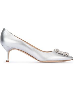 Manolo Blahnik Hangisi High Heels - White