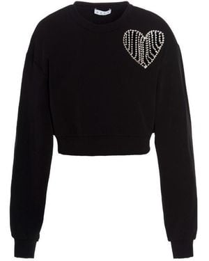 Area Crystal-Embellished Cut-Out Sweatshirt - Black