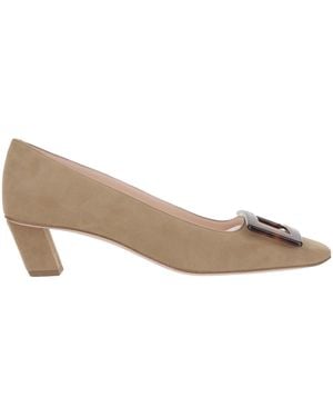 Roger Vivier Square-Toe Slip-On Court Shoes - Brown