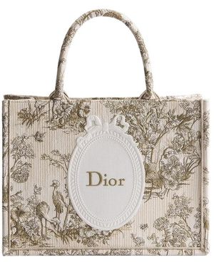 Dior Iviera Medium Book Tote With Strap - Metallic