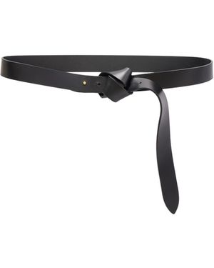 Isabel Marant Smooth Leather Wide Belt - Black