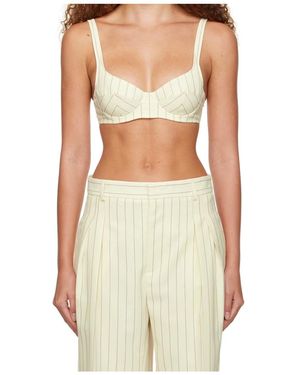 Jean Paul Gaultier Stripe-Print Bra - White