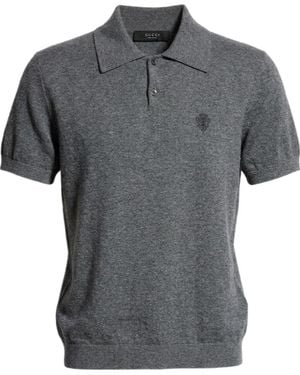 Gucci Fine Knit Polo Shirt - Grey