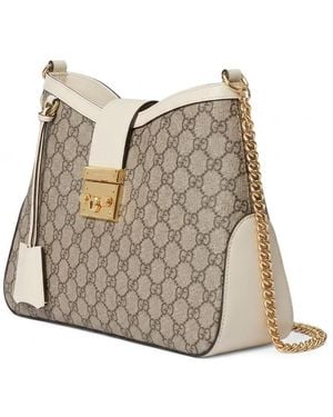 Gucci Padlock Monogrammed Shoulder Bag - Natural