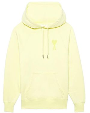 Ami Paris Ami De Coeur Hoodie - Yellow