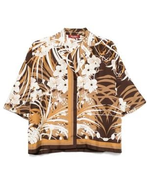 Max Mara Floral-Print Shirt - Metallic