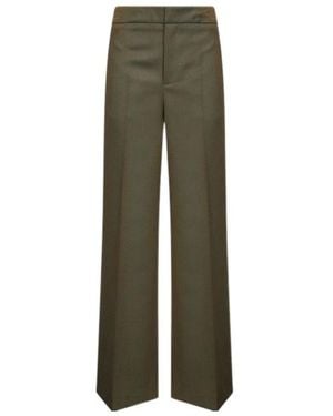 Etro Pressed-Crease Palazzo Trousers - Green