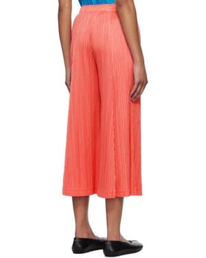 Pleats Please Issey Miyake Elastic Waist Casual Pants - Red