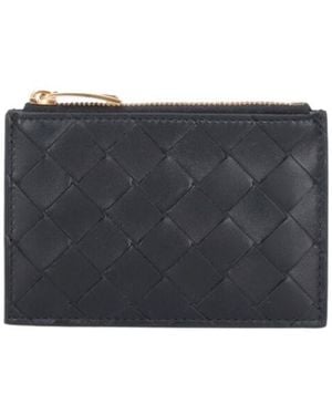 Bottega Veneta Woven Card Holder - Blue