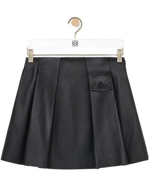 Loewe Pleated Mini Skirt - Black