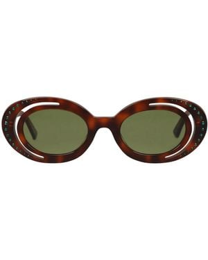 Marni Fashion Leopard Print Sunglasses - Green