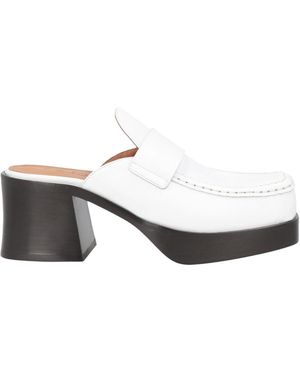 Marni Pebbled-Leather Mules - White