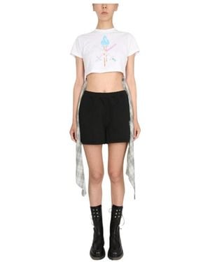 Opening Ceremony Hybrid Crewneck Cropped T-Shirt - White