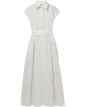 Adam Lippes Vintage Striped Shirt Dress - White