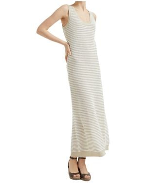 Brunello Cucinelli Open-Knit Maxi Dress - White