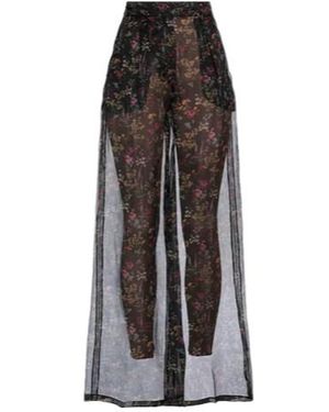 Max Mara Flower-Printed Wide-Leg Trousers - Brown