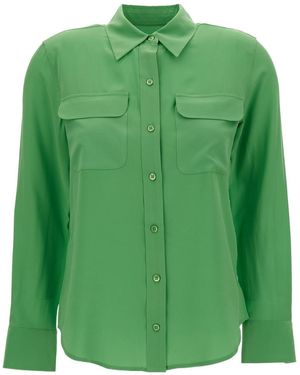 Equipment Signature Silk Shirt - Green