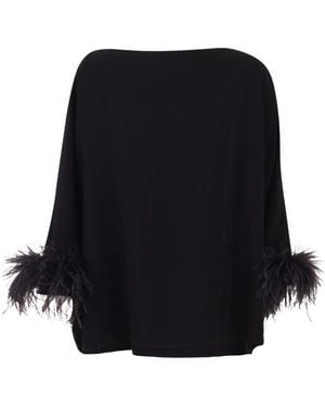 Gianluca Capannolo Feather-Trimmed Top - Black